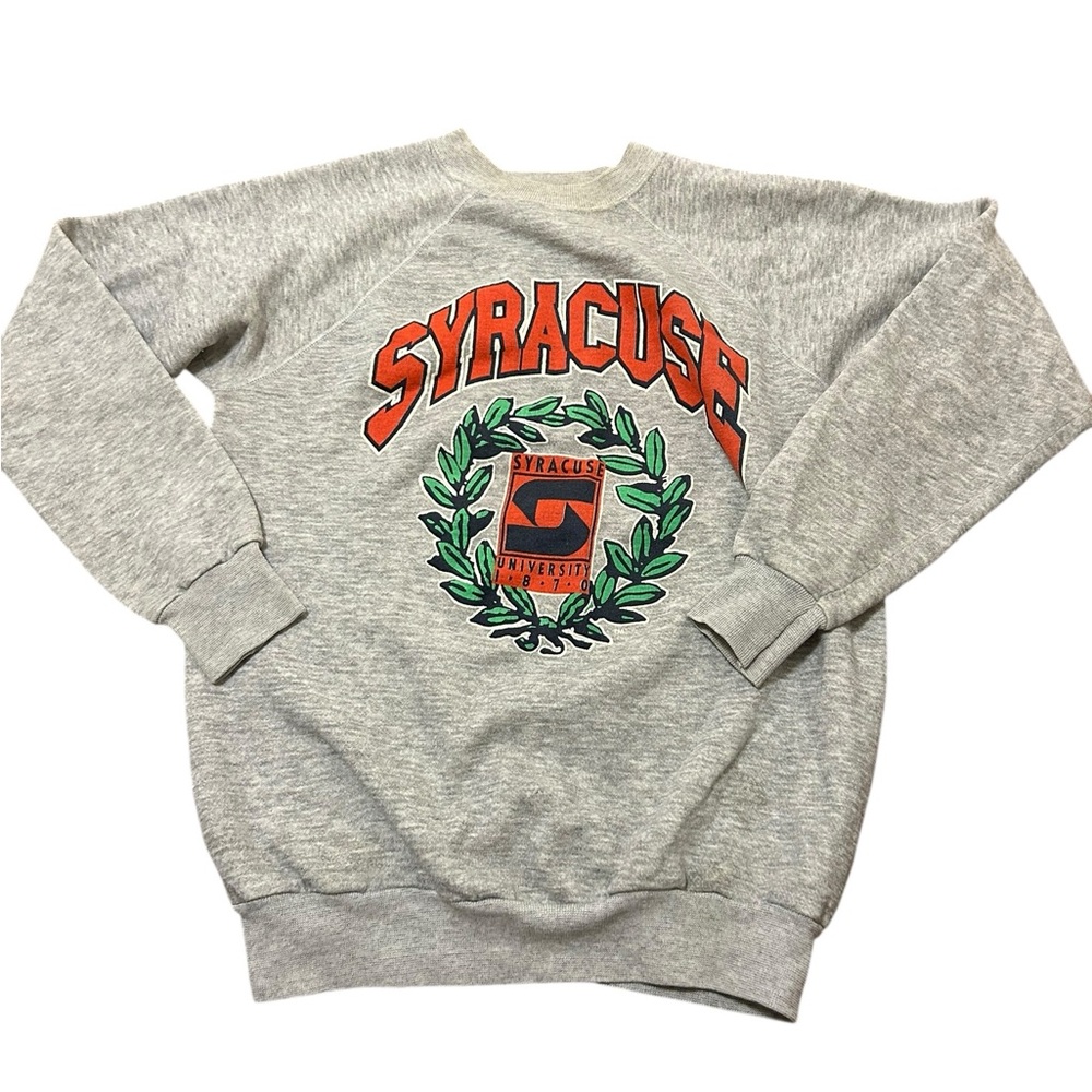 Vintage Syracuse University Grey Orange Pullover Crewneck Sweatshirt XL